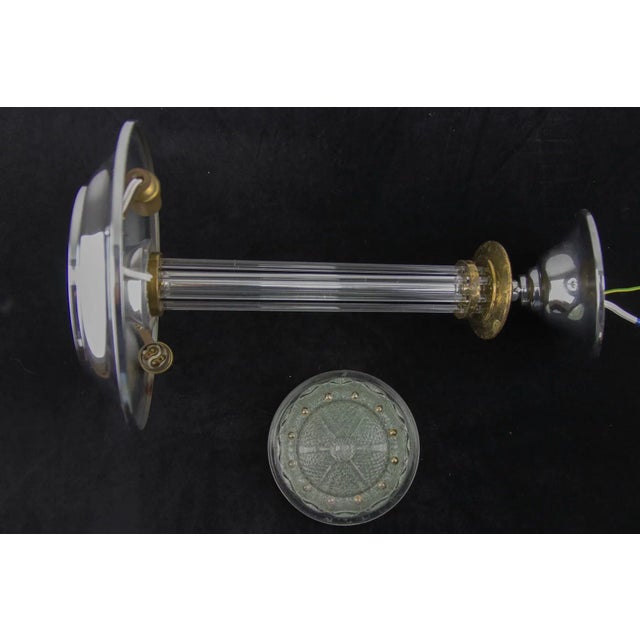 Art Deco French Chromed Brass and Glass Chandelier, 1930s For Sale - Image 10 of 16