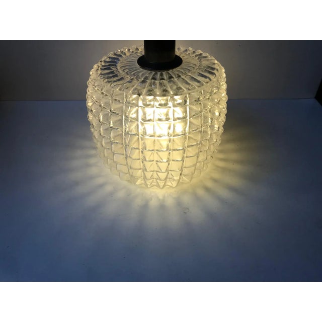 Mid-Century Modern Glass Ceiling Lamp with Diamond Pattern from Vitrika, 1960s For Sale - Image 3 of 11