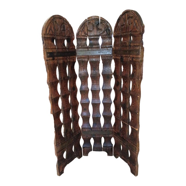 Witco Midcentury Modern Wood Brutalist Room Divider For Sale