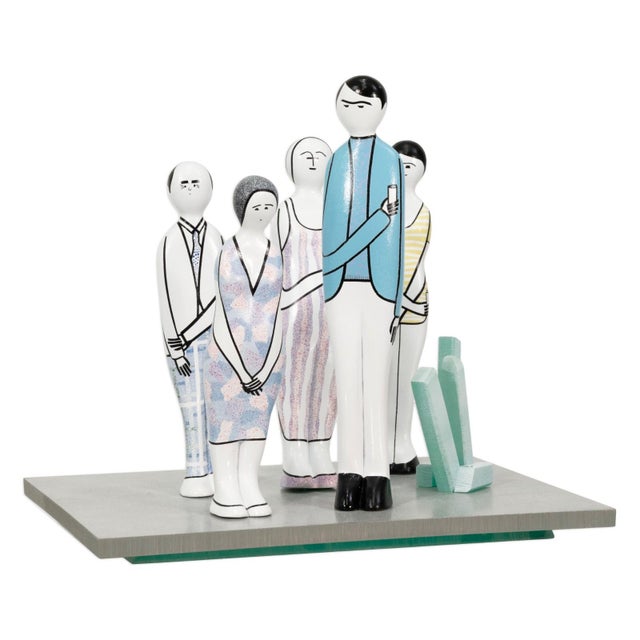 Transparent Guglielmo Gusella - A Gallery Opening, C. 1980s Mixed-Media Table Sculpture For Sale - Image 8 of 8