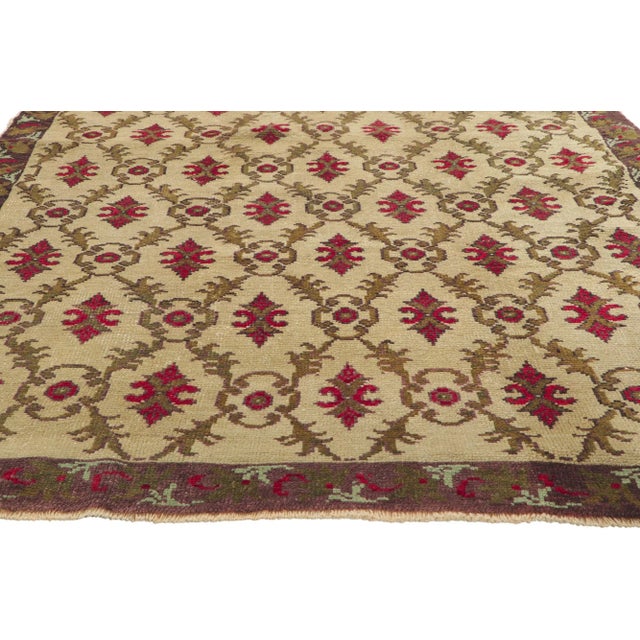 Vintage Turkish Oushak Rug, 04'11 X 08'03 For Sale - Image 4 of 10