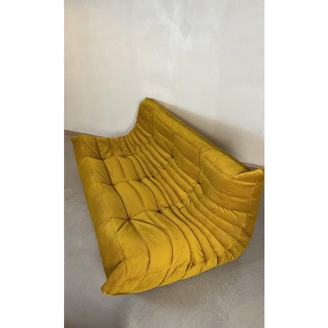 Goldenrod Togo Living Room Set by Michel Ducaroy for Ligne Roset, Set of 5 For Sale - Image 11 of 12