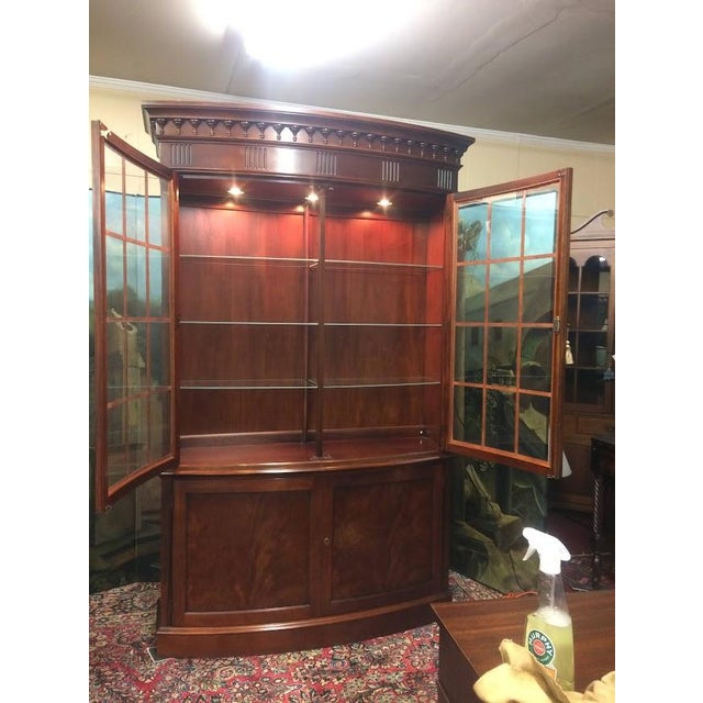 Brown Vintage Hickory Chair China Cabinet, Winterthur Collection For Sale - Image 8 of 13