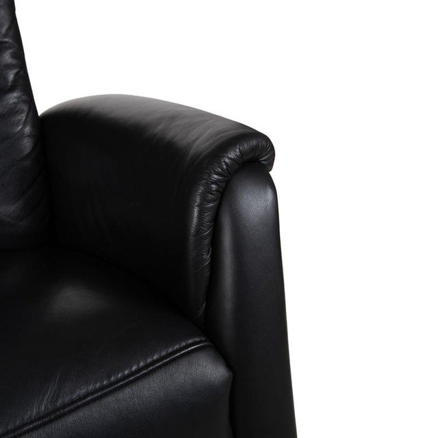 Black Leather Three-Seater Sofa with Manual Function from Himolla Trapez For Sale - Image 6 of 18