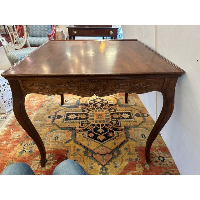 Italian Vintage Fruitwood Game Table With Beautiful Carving For Sale - Image 12 of 12