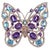 Bochic "Capri" Amethyst & Blue Topaz Butterfly Ring Set In 18K Gold & Silver For Sale - Image 15 of 18