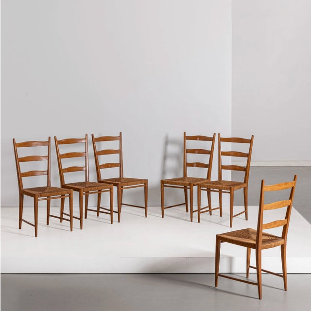 Wood Dining Chairs attributed to Paolo Buffa, 1950s, Set of 6 For Sale - Image 7 of 7
