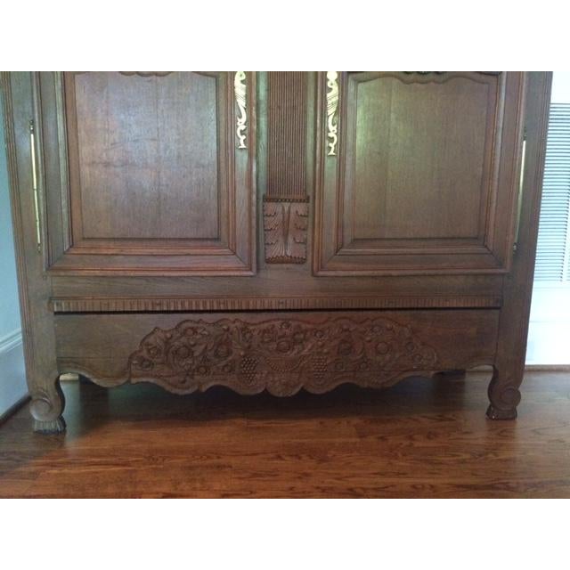 Chestnut 1800's French Provincial Armoire For Sale - Image 8 of 9