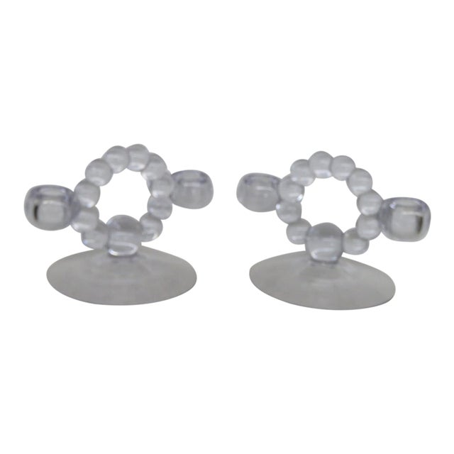 Imperial Glass Company Candlewick Stem 3400 Double Candle Holders 2pc Pair 5140b For Sale