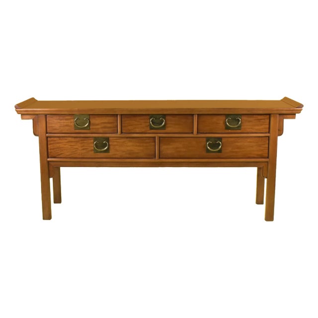 1980s 5 Drawer Century Pagoda Console For Sale
