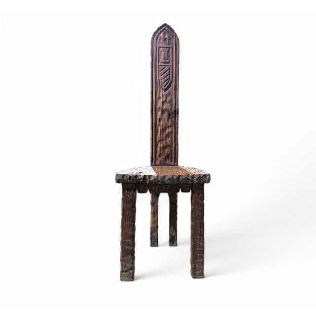 Brutalist Rustic Hall Chair in Wood For Sale - Image 9 of 10