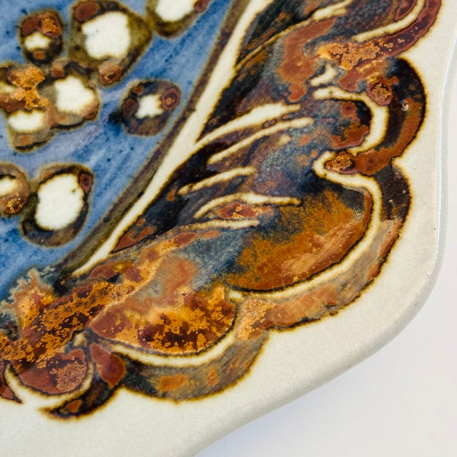 Vintage Large Ceramic Fish Platter, Hand Painted, Late 20th Century, Signed For Sale - Image 9 of 14