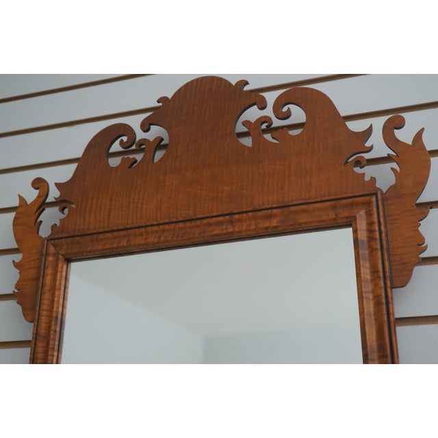 Chippendale Tiger Maple Chippendale Style Wall Mirror For Sale - Image 3 of 11