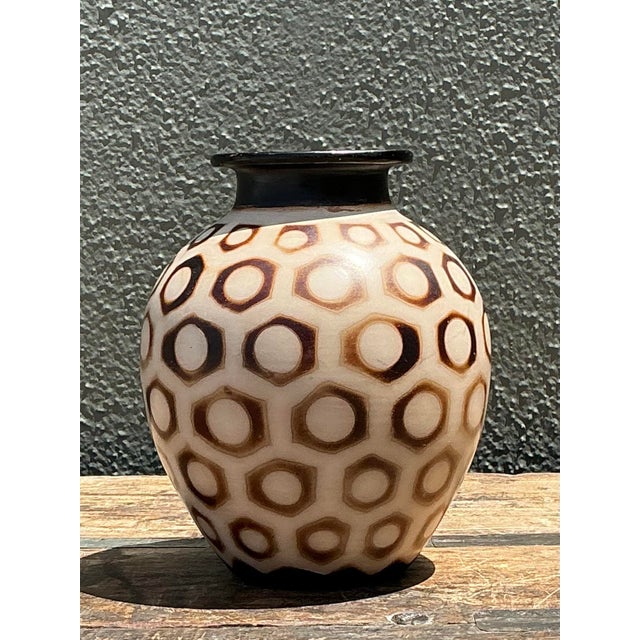 Vintage Hexagon Bubble Vase For Sale In West Palm - Image 6 of 12
