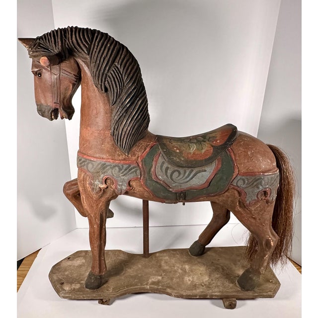 Wood Platform Rocking Horse Floor Pull Toy For Sale - Image 7 of 10