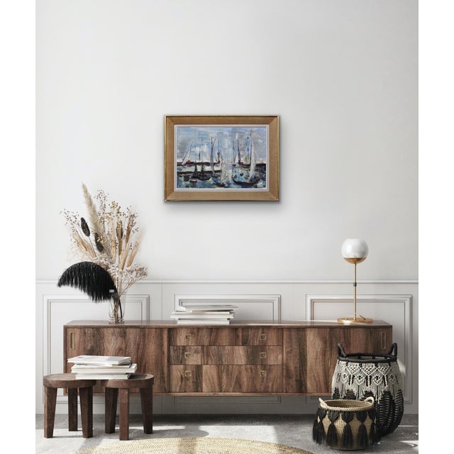 French Post-Impressionist Artist, Petit Port du Havre, 1965, Oil on Canvas, Framed For Sale - Image 12 of 18