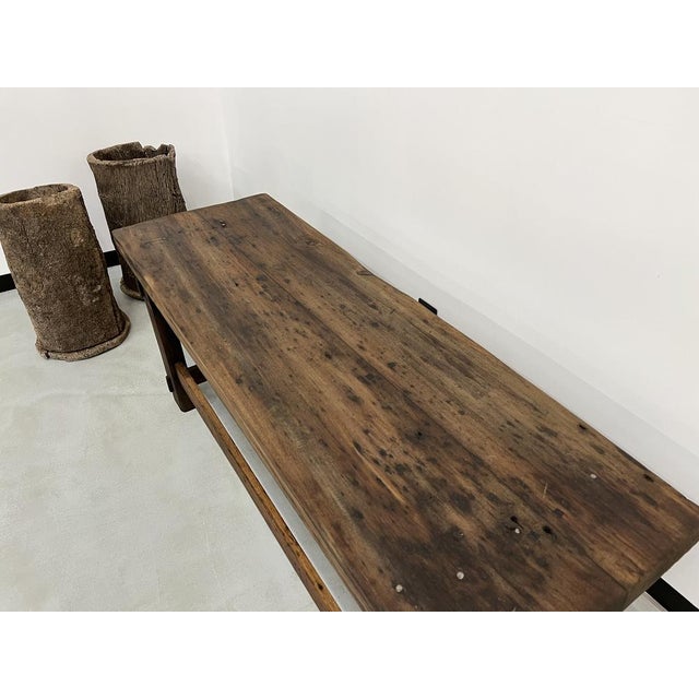 Former French Workbench in Oak, 1950s For Sale - Image 14 of 18