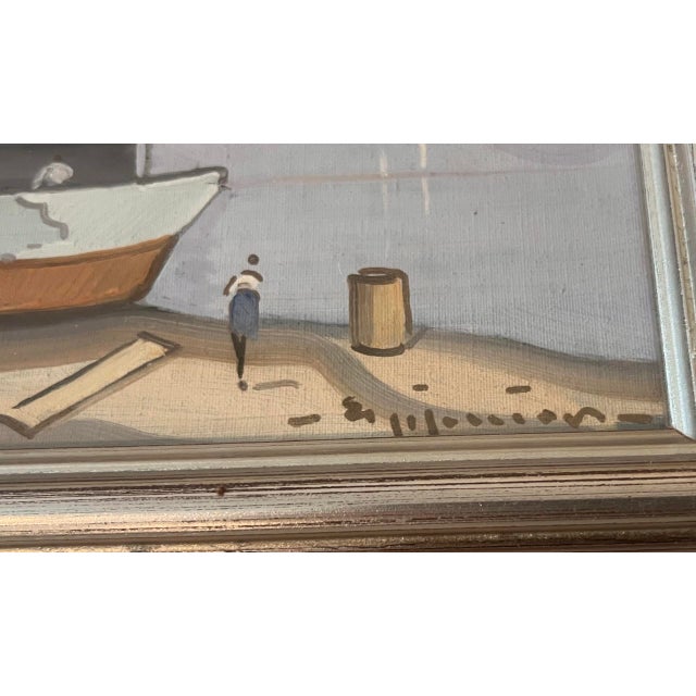 Gray Pair of Vintage Italian School Framed Paintings For Sale - Image 8 of 12
