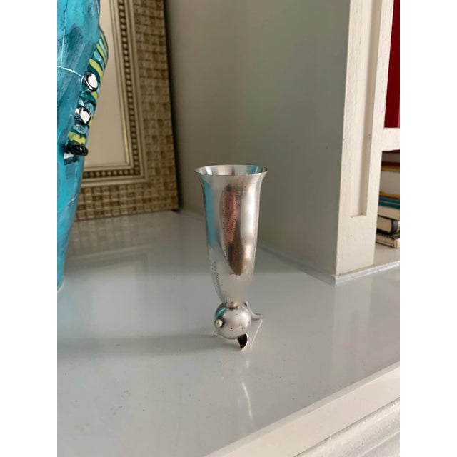 Mid-Century Modern Silver Jigger in the Shape of a Cat For Sale - Image 3 of 8