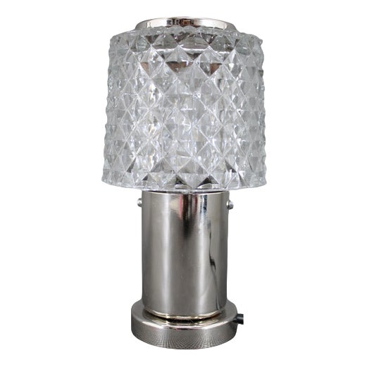 Glass Table Lamp from Kamenicky Senov, Former Czechoslovakia, 1970s For Sale