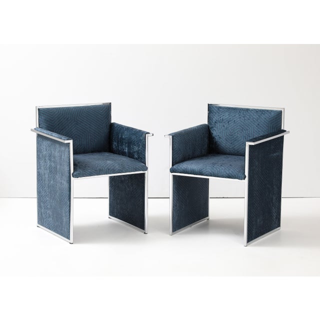 Metal 1970's Streamline Chrome Italian Dining Chairs Set Of 6 For Sale - Image 7 of 12