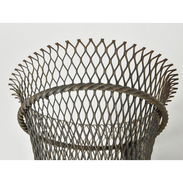 Early 20th Century Antique French Wire Basket Wall Mount Cachepot Pair For Sale - Image 5 of 14