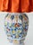 Antique Polychrome Table Lamp with Silk Lampshade, 1890s For Sale - Image 4 of 15