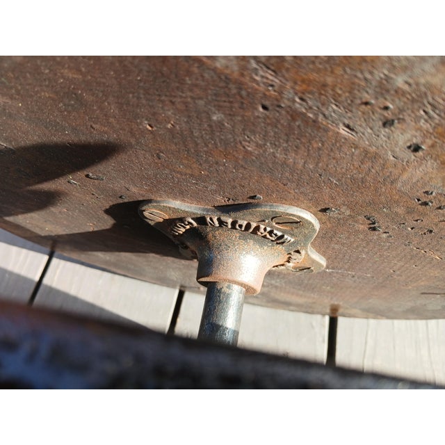 Early 1900s Antique Chas Parker Meriden Ct Mahogany Organ or Piano Stool Iron With Glass Feet For Sale - Image 17 of 18
