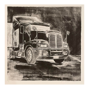 Julie Ellison Truck Linocut