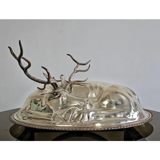 Large Silver Plated Covered Serving Platter attributed to Teghini Firenze, 1960s For Sale - Image 4 of 12