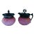 18th Century Aesthetic Victorian Art Glass Cream and Sugar Set For Sale