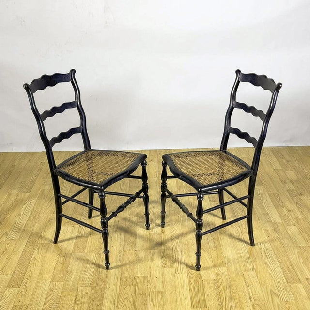 Wood Rustic Ladder-Back Chairs, Set of 2 For Sale - Image 7 of 9