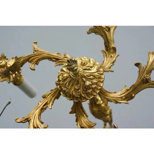 Gilded Antique Chandelier in Rococo Style ~1910 From Germany For Sale - Image 5 of 11