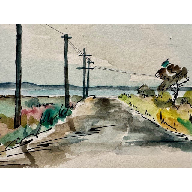 Rustic Henry Emil Salloch Original Watercolor on Paper to Castine, Maine. 1954. For Sale - Image 3 of 7