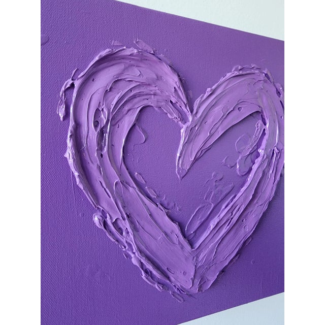 Abstract Purple Abstract Heart Painting For Sale - Image 3 of 8