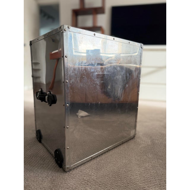 Pair of Eichholtz Aluminum "Catalina" Trunk Nightstands For Sale - Image 11 of 12