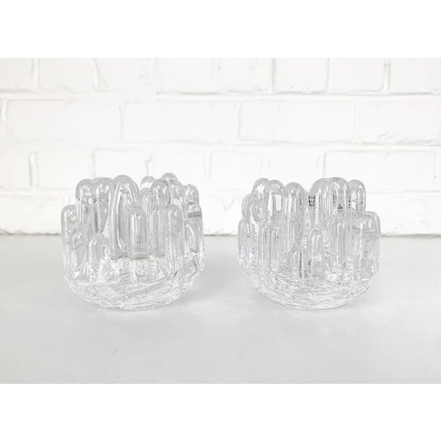 Mid-Century Modern Sunflower Glass Candlesticks attributed to Göran Wärff for Kosta Boda, Sweden, 1970s, Set of 2 For Sale - Image 3 of 10