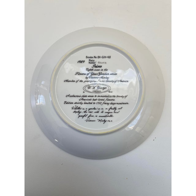 French Country style WS Georges Irises 1989 Vieonne Morley Decorative wall or cabinet plate. In excellent condition.