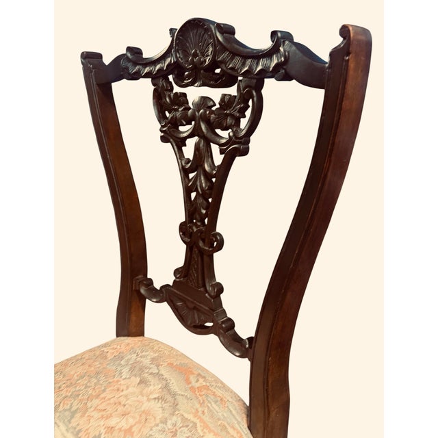 Late 20th Century Pair of Chippendale-Style Ribbon Back Side Chairs For Sale In Atlanta - Image 6 of 6