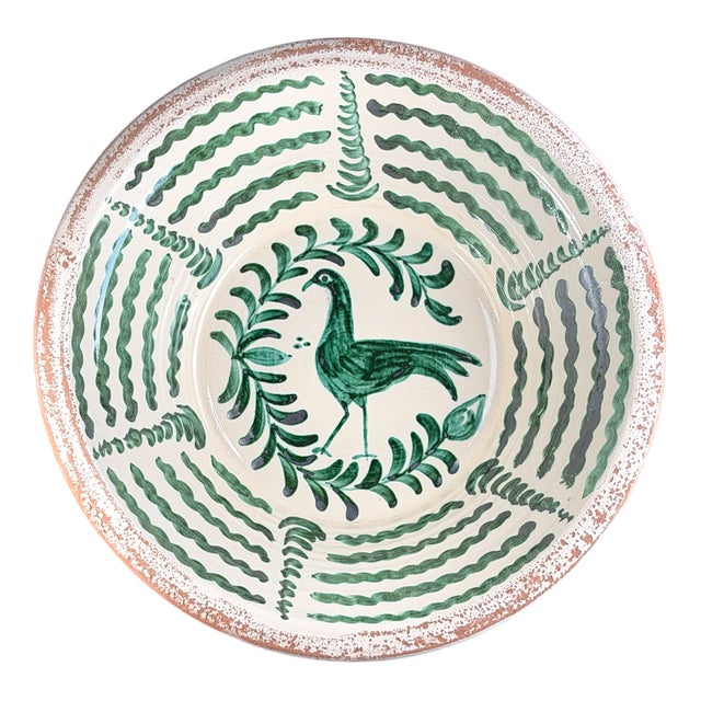 Large Spanish Fajalauza Ceramic Bowl For Sale