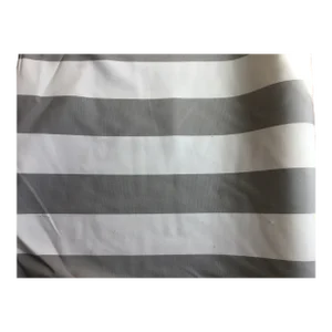 Indoor Outdoor Sunbrella White and Grey Striped Fabric
