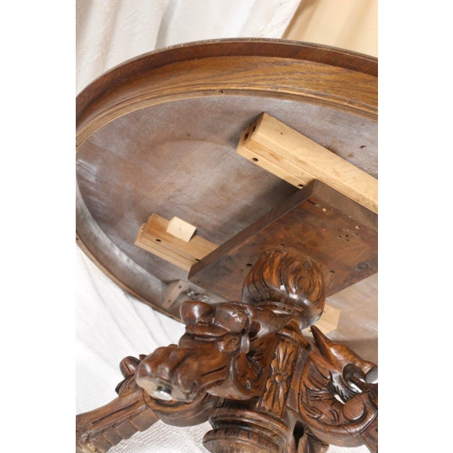 Early 19th Century Oak Coffee Table With Gargoyles For Sale - Image 16 of 17