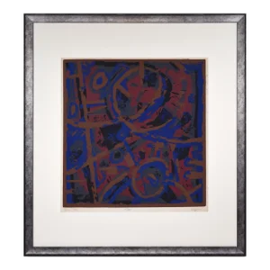 Large Vintage Abstract Expressionist Serigraph Titled "Paris 1960"