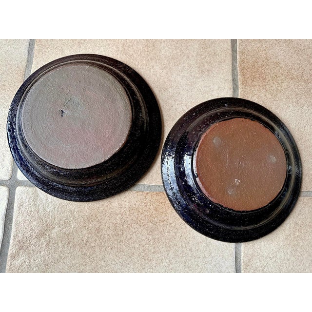 Studio Ceramic Art Plates with Modernist Decor, Germany, 1960s, Set of 2 For Sale - Image 13 of 14