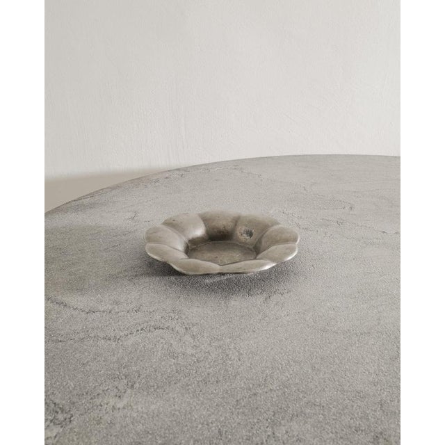 Rare and early floral "A 45" Swedish grace pewter fruit dish by Estrid Ericson for Firma Svenskt Tenn, 1927. In good...