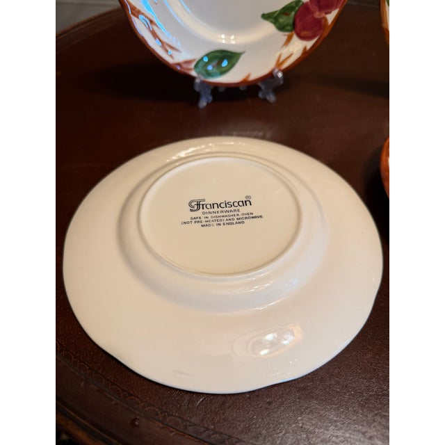 Ceramic 1980s Franciscan Apple Salad Plate England Backstamp Hand Painted 7 7/8" - Set of 4 For Sale - Image 7 of 7