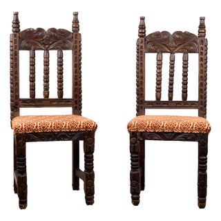 Pair of Antique Spanish Side Chairs For Sale