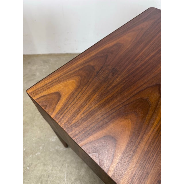 Mid Century Modern Two-Drawer Walnut Nightstands / Side Tables Restored For Sale - Image 10 of 12