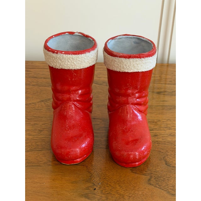 Textile Vintage 1930s Pair of Santa Boot Candy Holders Made in Germany For Sale - Image 7 of 9