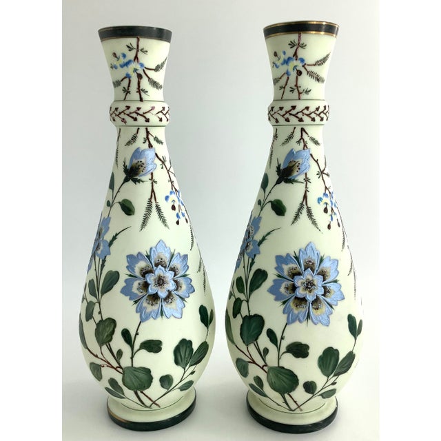 Rare Antique Pair Franz Pallme-Koenig Vases, Large 18", Signed, Pre-1887, Czech, Victorian For Sale In Dallas - Image 6 of 12